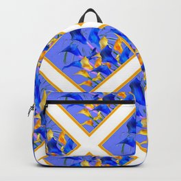 PATTERNED MODERN ABSTRACT BLUE & GOLD CALLA LILIES Backpack