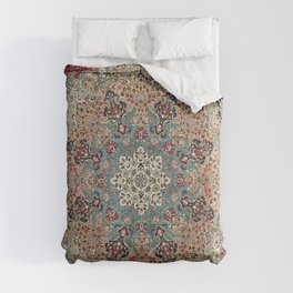 Antique Red Blue Black Persian Carpet Print Comforter