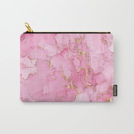 Rose gold pink ink marble Carry-All Pouch
