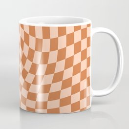 Check IV - Orange Twist — Checkerboard Print Coffee Mug
