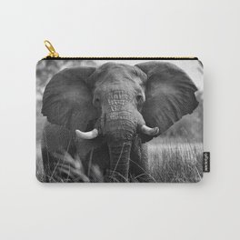 Elephant Safari Black and White  Carry-All Pouch