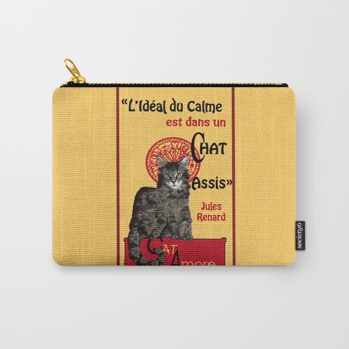 Cat Le Chat Noir Citation Quote Main Coon Paris Cabaret Montmartre Caricature Carry All Pouch By Tayatamelie Society6