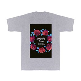 Watercolor Rose Flower Wreath Message T Shirt