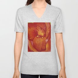 Georgia O'Keeffe - Canna Red and Orange 1922 V Neck T Shirt