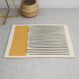 Mid Century Modern Minimalist Rothko Inspired Color Field With Lines Geometric Style Rug