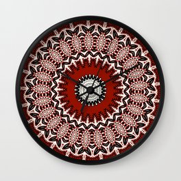 The Ruby Red Mandala  Wall Clock
