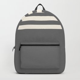 Grey Solid with Treble Ivory Stripes Minimalist Color Block Pattern Backpack