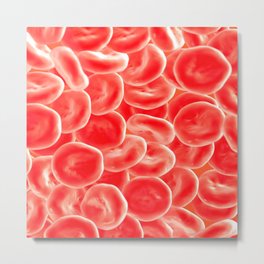 RED BLOOD CELLS MICROSCOPIC VIEW IMAGE MEDICAL LABORATORY SCIENTIST Metal Print