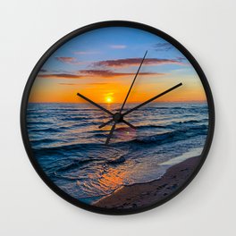 Summer Solstice Sunset on the Beach (Portrait) Wall Clock
