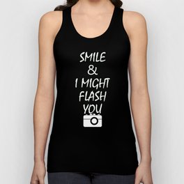 Smile and I Might Flash You Funny Perverted TShirt For Women Tank Top