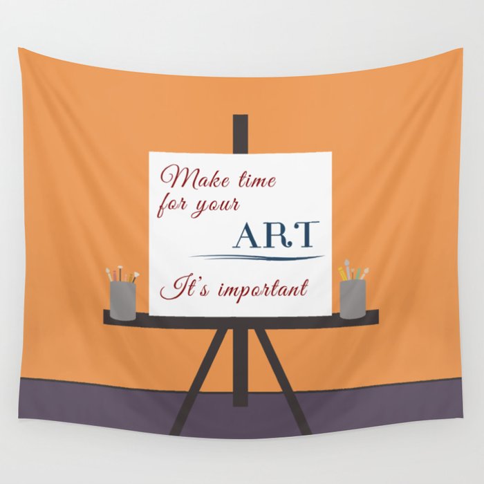 Make Time For Art (Colorful Calligraphy) Wandbehang