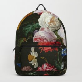 Abraham Mignon "Still life with flowers in a glass vase" Backpack