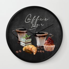 Coffee and Dessert Bar: Chalkboard Style Sign Wall Clock
