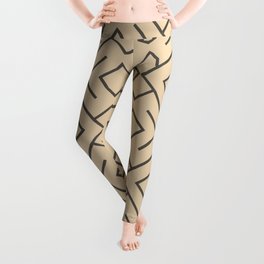 Brown And Buff Beige Abstract Shape Pattern 4 V2 2021 Color of the Year Urbane Bronze and Ivoire Leggings