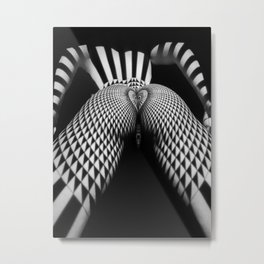 0364-JAL Nude Geometric Erotica Black & White Naked Woman Behind Below Bum Butt Ass Metal Print
