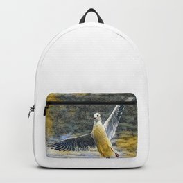 A seagull with open wings - artistic illustration design Backpack