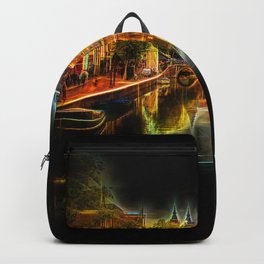 Neon Amsterdam Night Cityview Backpack