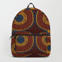 African red decorative circle paattern Backpack