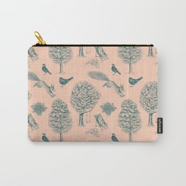 A Girl Reading in the Garden (Blush and Teal) Carry-All Pouch
