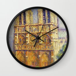 Paris, Notre Dame Cathedral, the Effect of Sunlight, French landscape by Francis Picabia Wall Clock