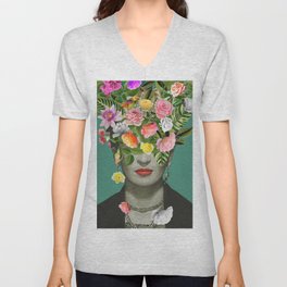 Frida Floral V Neck T Shirt