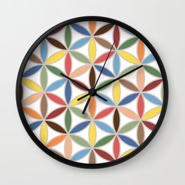 Flower of Life Retro Color Big Pattern Wall Clock