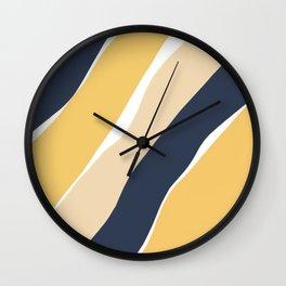blue and yellow lines Wall Clock
