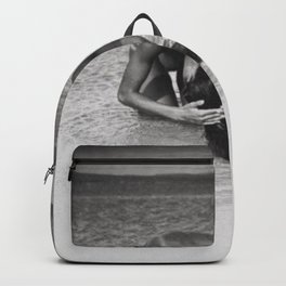 Nothing but tan lines, ocean, & beach female form black and white photography Backpack