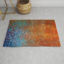 Vintage Rust, Copper and Blue Rug