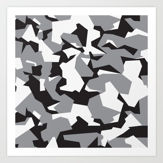 Camouflage Splinter Pattern Grey Art Print by insitemyhead | Society6