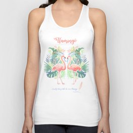 Lovely Fairy Tale For Two Flamingo Watercolor Illustration Tank Top