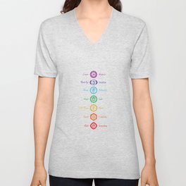 7 Chakra Symbols #02 V Neck T Shirt