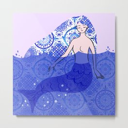 Daydreaming Mermaid Metal Print