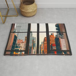 New York City Window #2-Surreal View Collage Rug