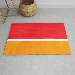 Colorful Bright Minimalist Rothko Color Field Midcentury Bright Red Yellow Squares Vintage Pop Art Rug