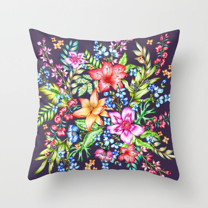 Amazing flowers Throw Pillow