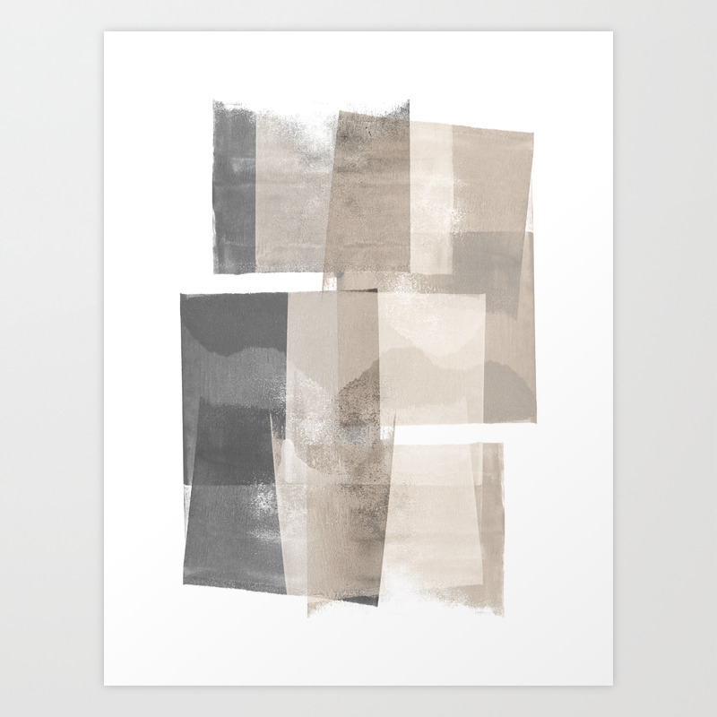Neutral Minimalist Art Print,Beige Modern Art Tan Abstract Print