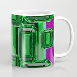 Emerald Gems May Babies Birthstones on Purple Coffee Mug