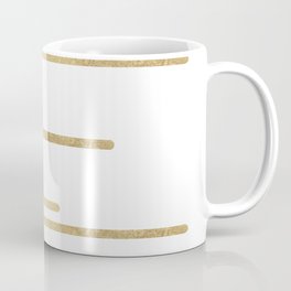 Abstract minimalist white gold geometrical lines Coffee Mug