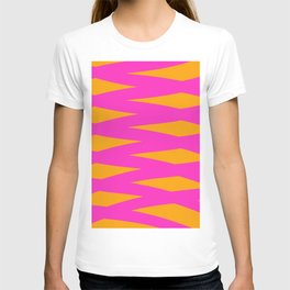 Wave Lines Geometric pattern orange pink Color T Shirt