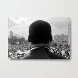 Civil Rights Selma to Montgomery, African American Rights March, March 65 black and white photograph Metal Print