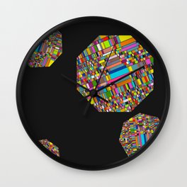 Pixelated Octagons Wall Clock
