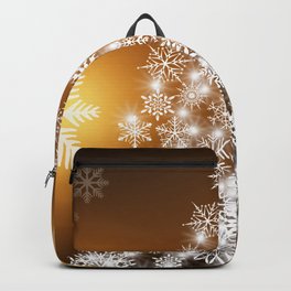 Gold Snowflakes Sparkling Christmas Tree Backpack
