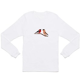 Bullfinch pair in love bird pair Long Sleeve T Shirt