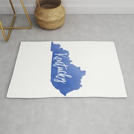 Kentucky Map State Watercolor Print Rug
