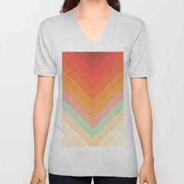 Rainbow Chevrons V Neck T Shirt
