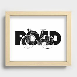 Road Bike Design/Bike Enthusiast/Cycling/Road Bikes/Minimal Design/Black Recessed Framed Print