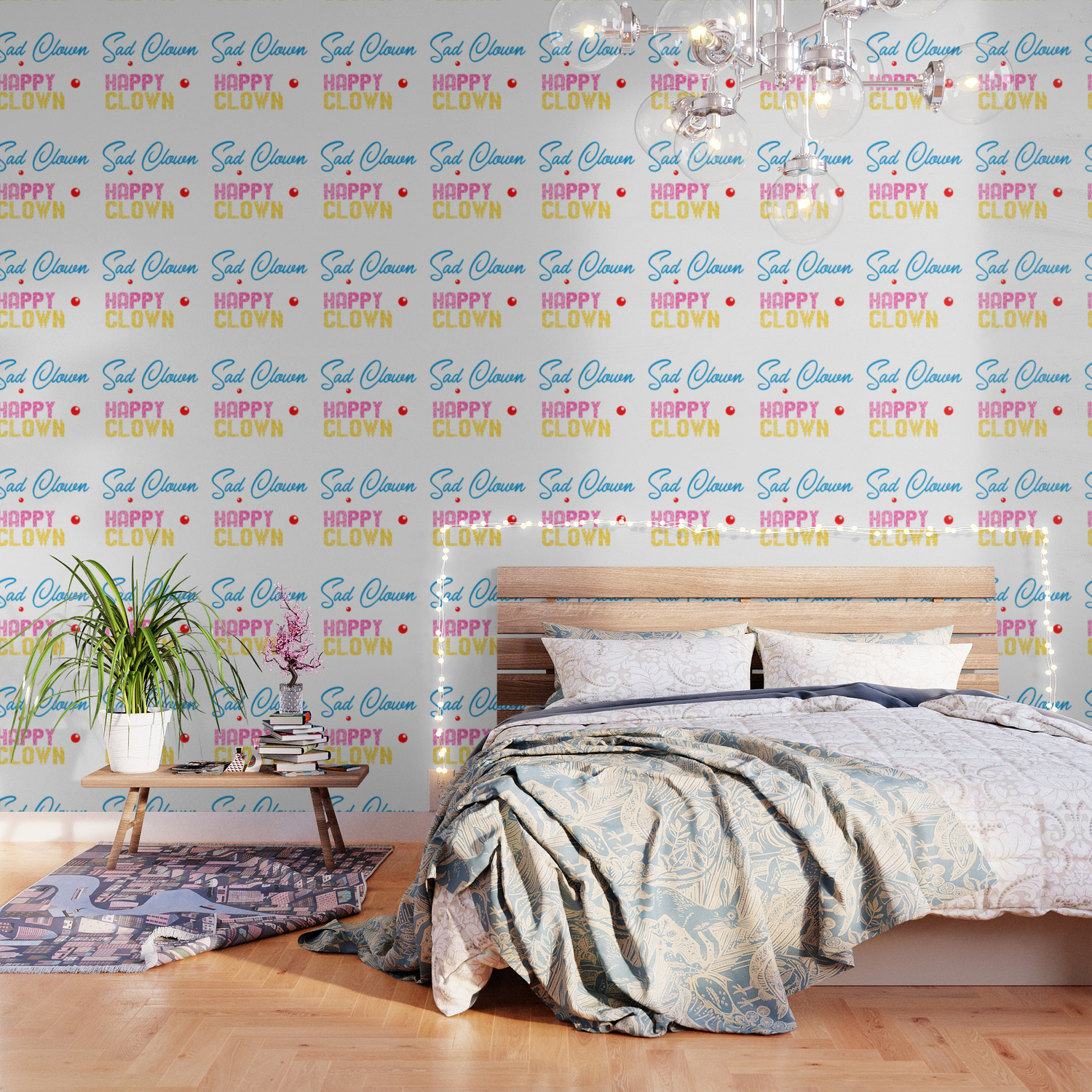 Dont be a sad clown. Be a happy clown Wallpaper by Lin Watchorn | Society6