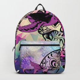 ultra violet space skull Backpack