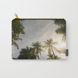 Palm Trees. Carry-All Pouch | Sky, Color, Puntacana, Digital, Evening, Palm, Photo, Trees, Sun, Clouds 